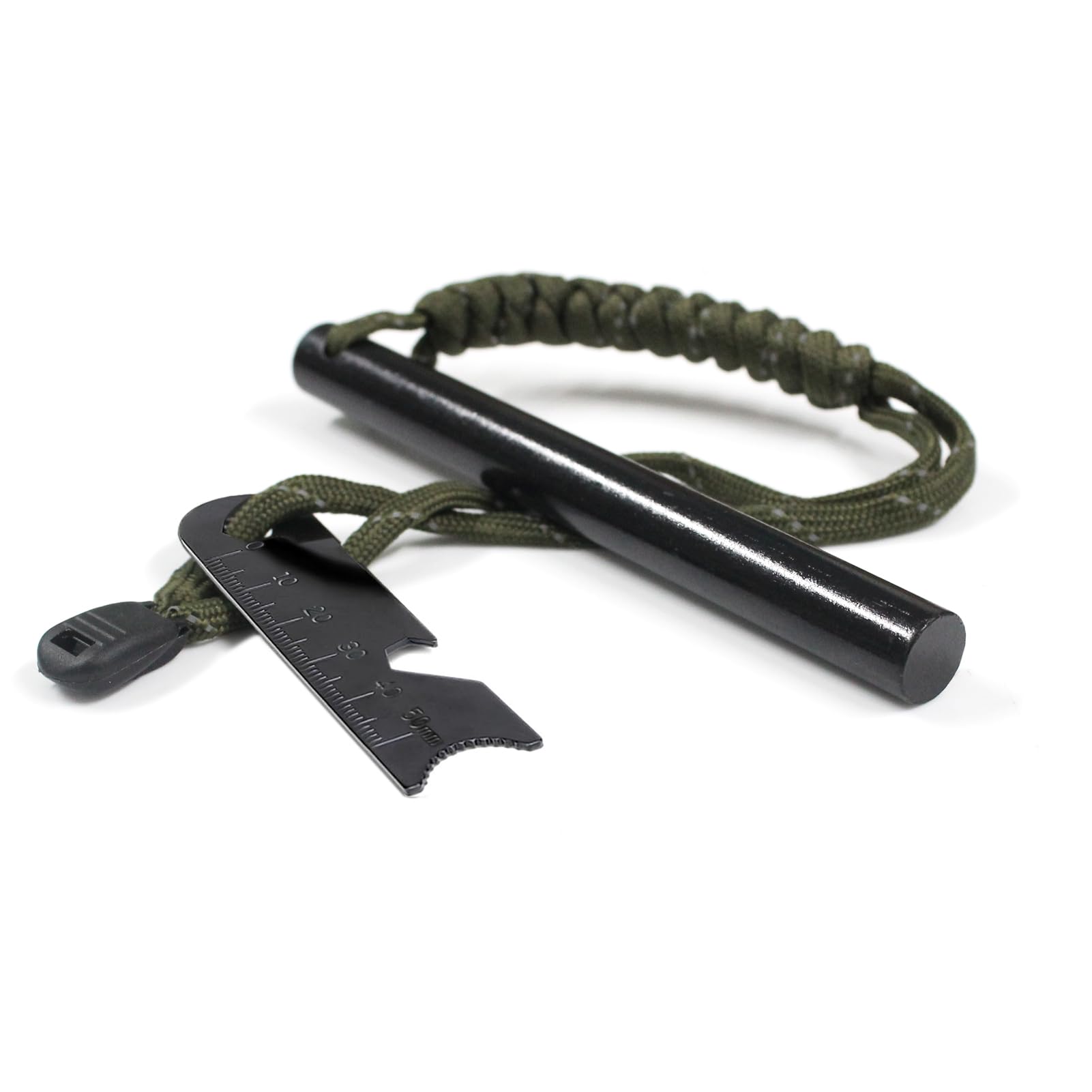 1/2"X 5" Ferro Rod Fire Starter, Drilled Flint and Steel Fire Starter Kit, Ferro Rods with Paracord Landyard Handle and Striker, Fire Starter Survival Tool for Outdoor Activity