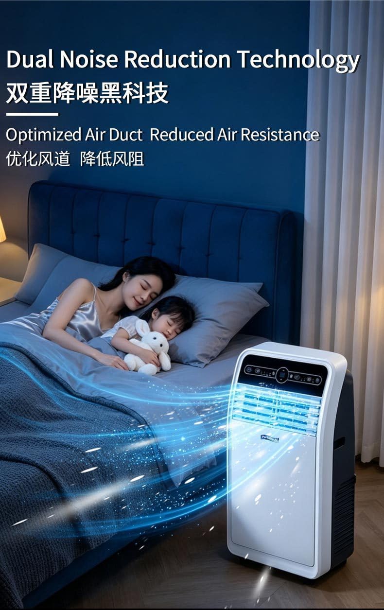 Condizionatore d'aria portatile 12000 BTU, unità CA 5 in 1 con telecomando per raffreddamento rapido, ideale per soggiorno, ufficio, palestra, copre aree fino a 350 mq, spina UK