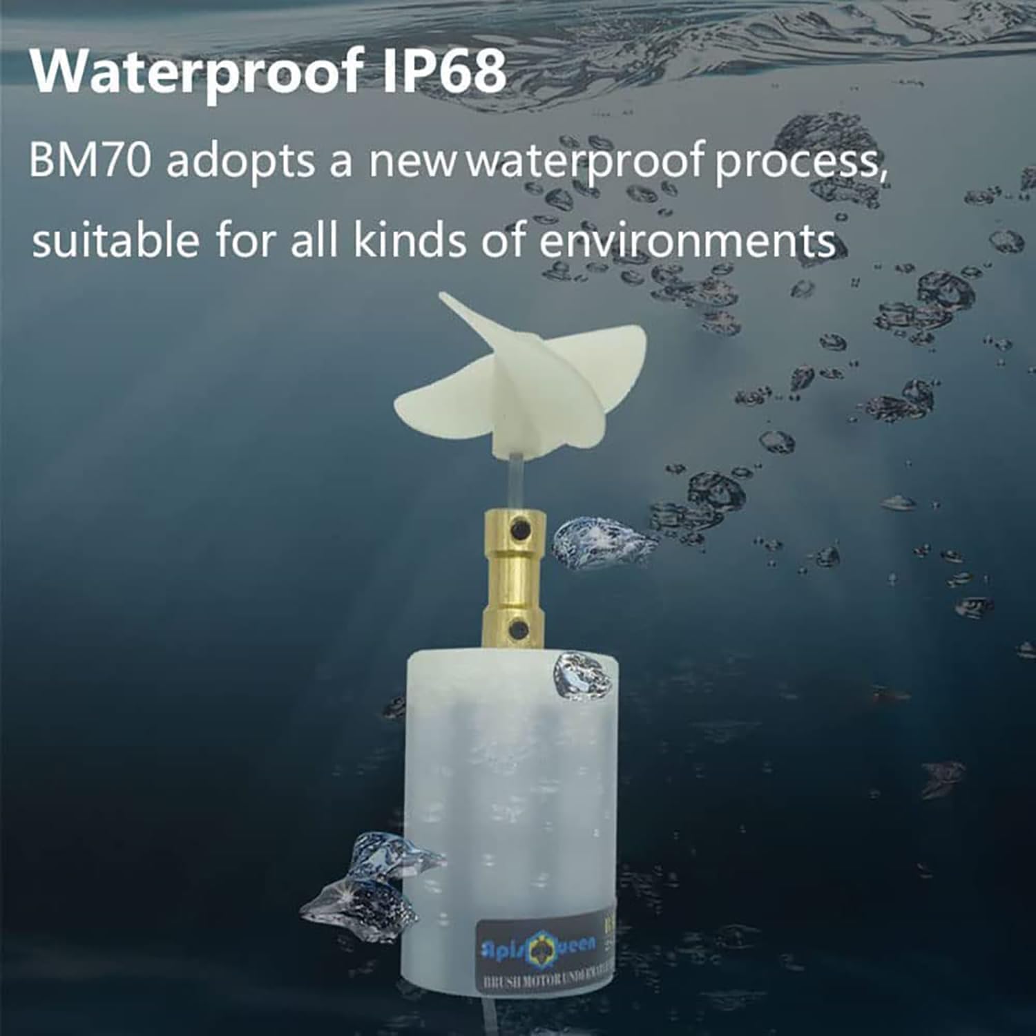 2S Lipo 8.4V 22W BM70 Brushed Submarine Thruster Sealed Waterproof for DIY Toy ROV Robot RC Nest Bait Tug Boat Submarine Accessories (CW Thruster)