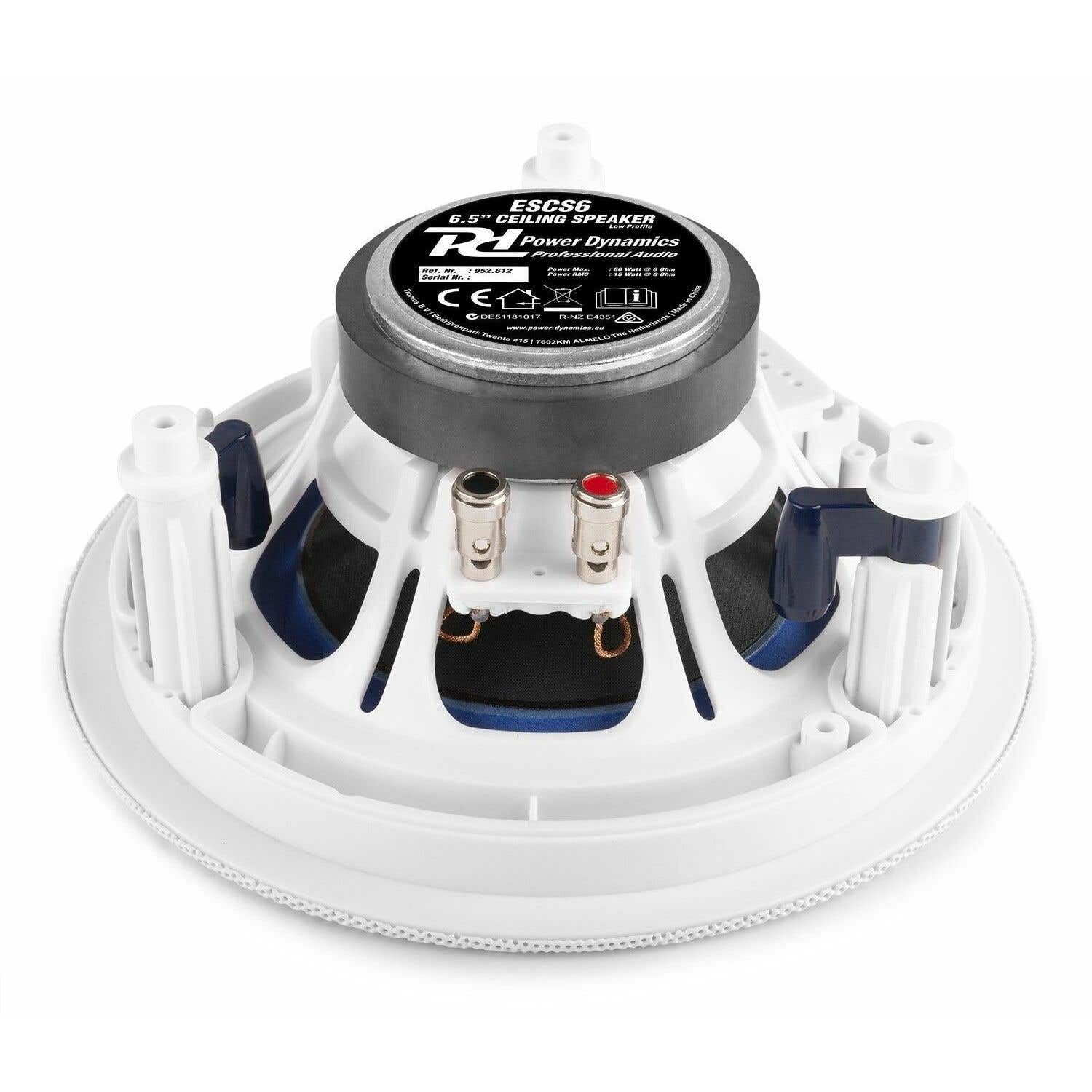 Power Dynamics ESCS6-2X Haut-Parleurs de Plafond 8 Ohms 6,50 Pouces