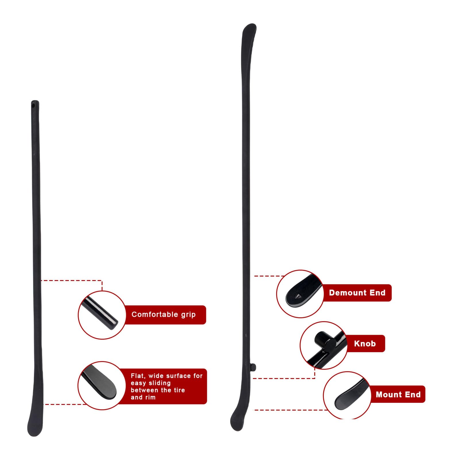 Cryfokt Palanca para Neumáticos sin Cámara, Herramienta de Montaje y Desmontaje para Neumáticos, 2 Piezas 97 Cm 76,5 Cm for Vehículo Todoterreno Autobús Coche Tractor