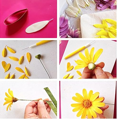 Miniatura 3 de MrCookie Juego de 18 cortadores de pétalos de fondant para tartas, acero inoxidable, cortadores de pétalos y hojas, lirio de agua, hoja de plata,