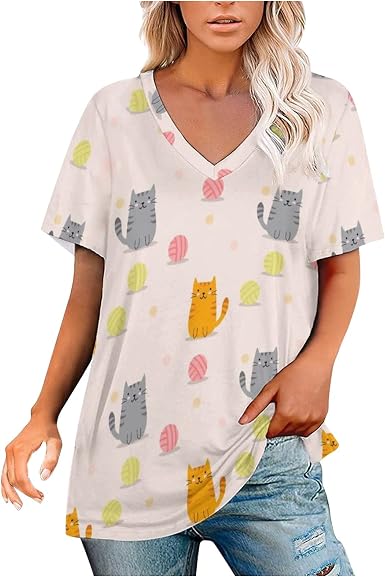 Amazon.com: Blusas de verano para mujer, tallas grandes, estilo bohemio,  con estampado de hongos limón, manga corta, cuello en V, estilo casual,  estilo túnica : Deportes y Actividades al Aire Libre