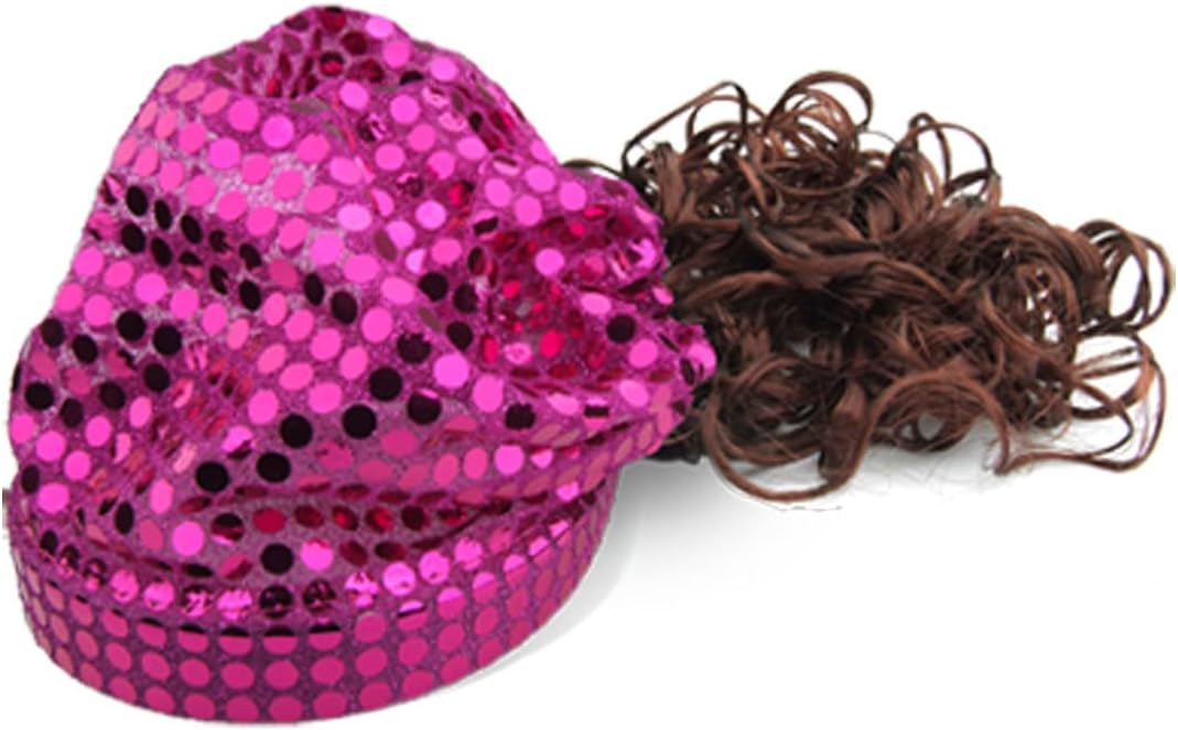 Ruilogod Beautiful Glittery Amaranth Girl's Curly Hat Cap Wig(id:2b de3 10 477 b55