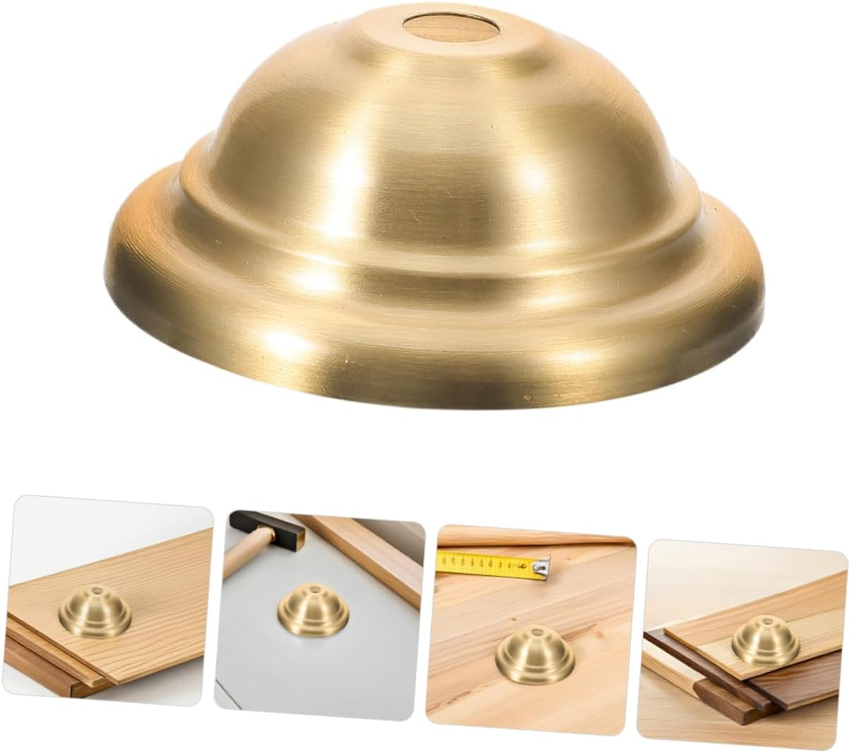 VILLCASE 2pcs Pure Copper Chandelier Ceiling Plate Cover Diy Lamp Finial Part for Pendant Light Chandelier Canopy Vintage Hat Design