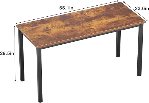 Miniatura 3 de Need Escritorio grande para computadora, escritorio de estudio de 55 pulgadas, estación de trabajo de PC de estilo simple con marco de metal blanco