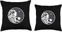 Vista 3 de Astronaut Moon Yin Yang Almohada espacial, 16 x 16, multicolor