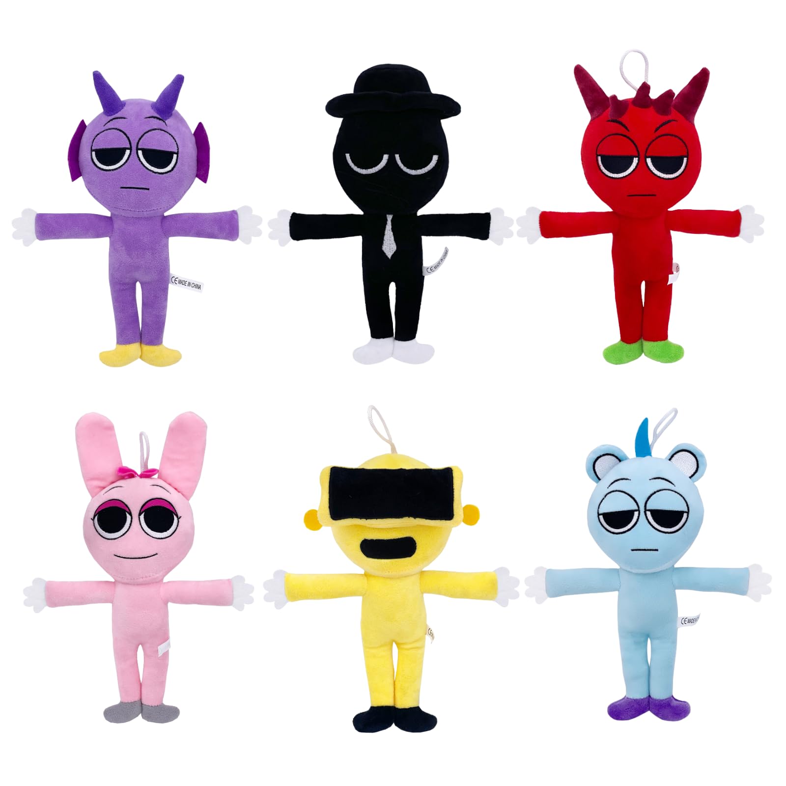 Benolls Sprunki Plushies Merch,Sprunki Plush Toys,Cute Soft Stuffed Animal Pillow Figure Doll Christmas Birthday Gifts for Fand Adult Kids (6PCS Plush)