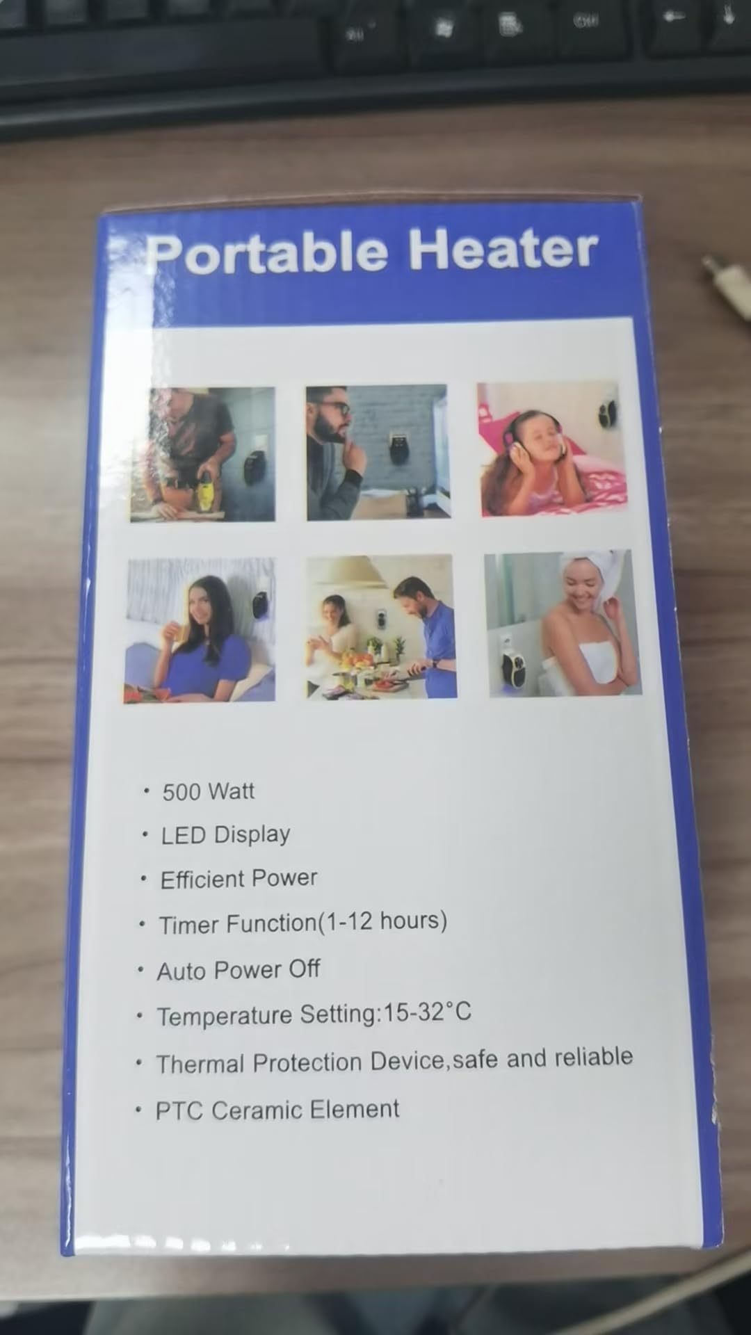 Grzejnik do gniazdka 500 W z pilotem Zielony