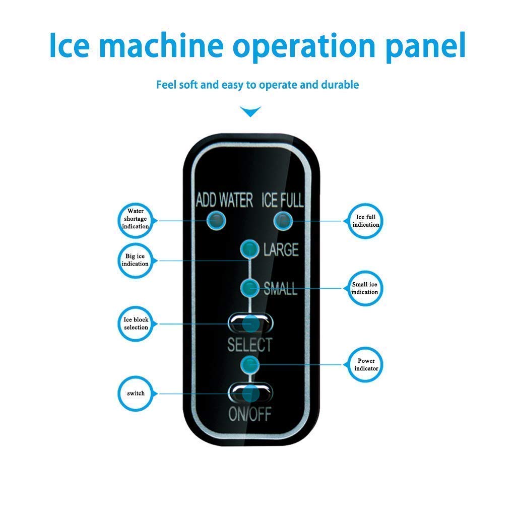 Ice Machine Stainless Steel 220V Ice Cube Maker Machine 15kg Ice Making Machine Countertop Ice Maker Compact Clear Ice Cubes for Kitchen Home Bars (Color : Silver) (Color : Blue) qujunji