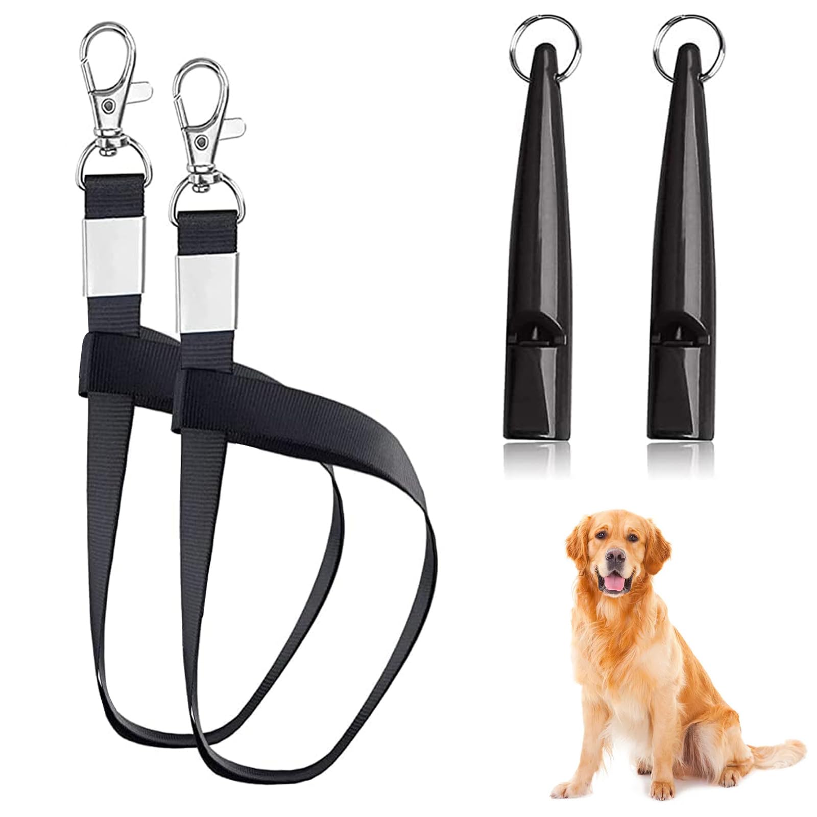 YzmrBdqc2 Pcs Gun Dog Whistle with Lanyard, Professional Dog Whistle, Adjustable Dog Training Whistle, Ultrasonic Stop Barking Silent for Recall