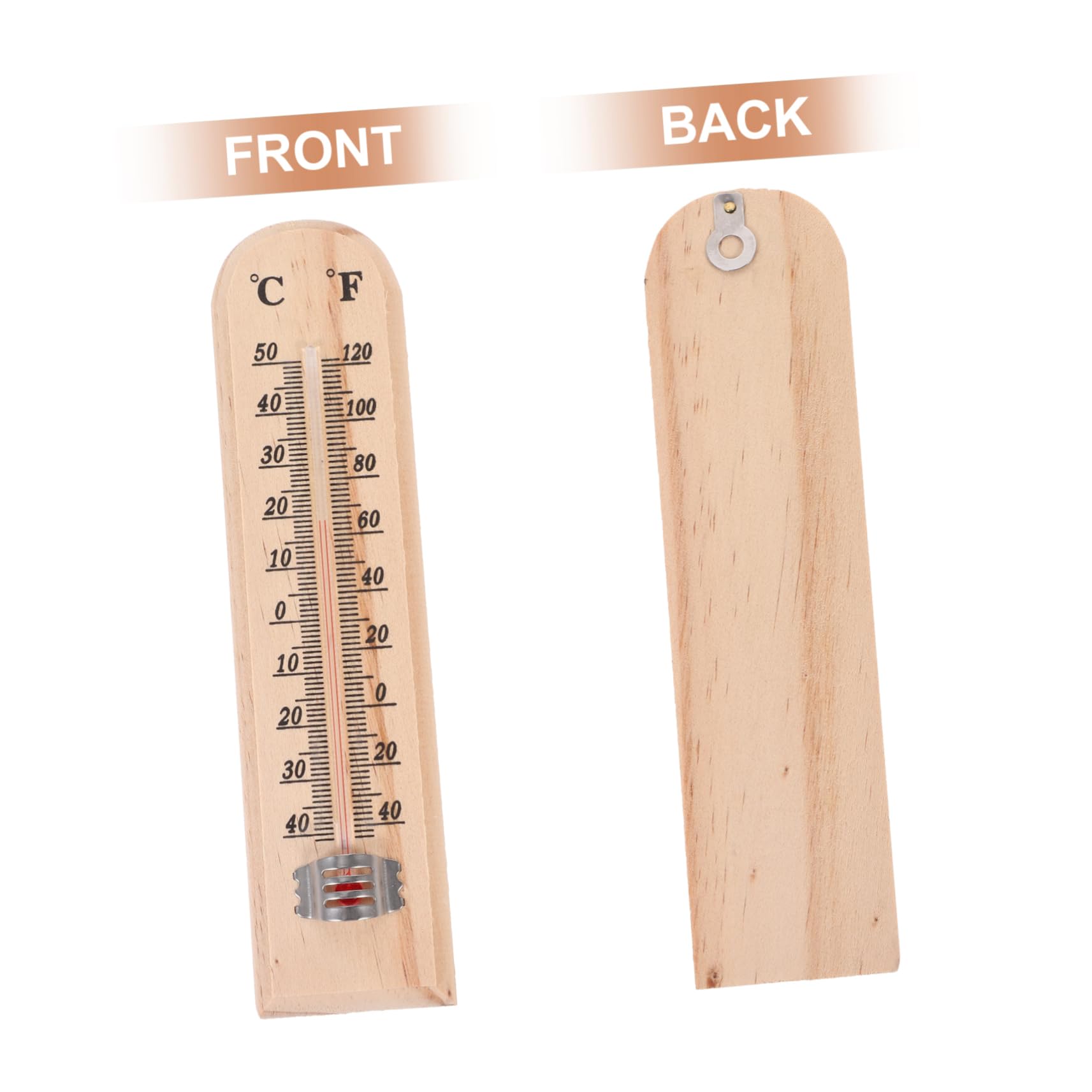 Termómetro de Pared de Madera Khaki, 3 Piezas para Interior y Exterior