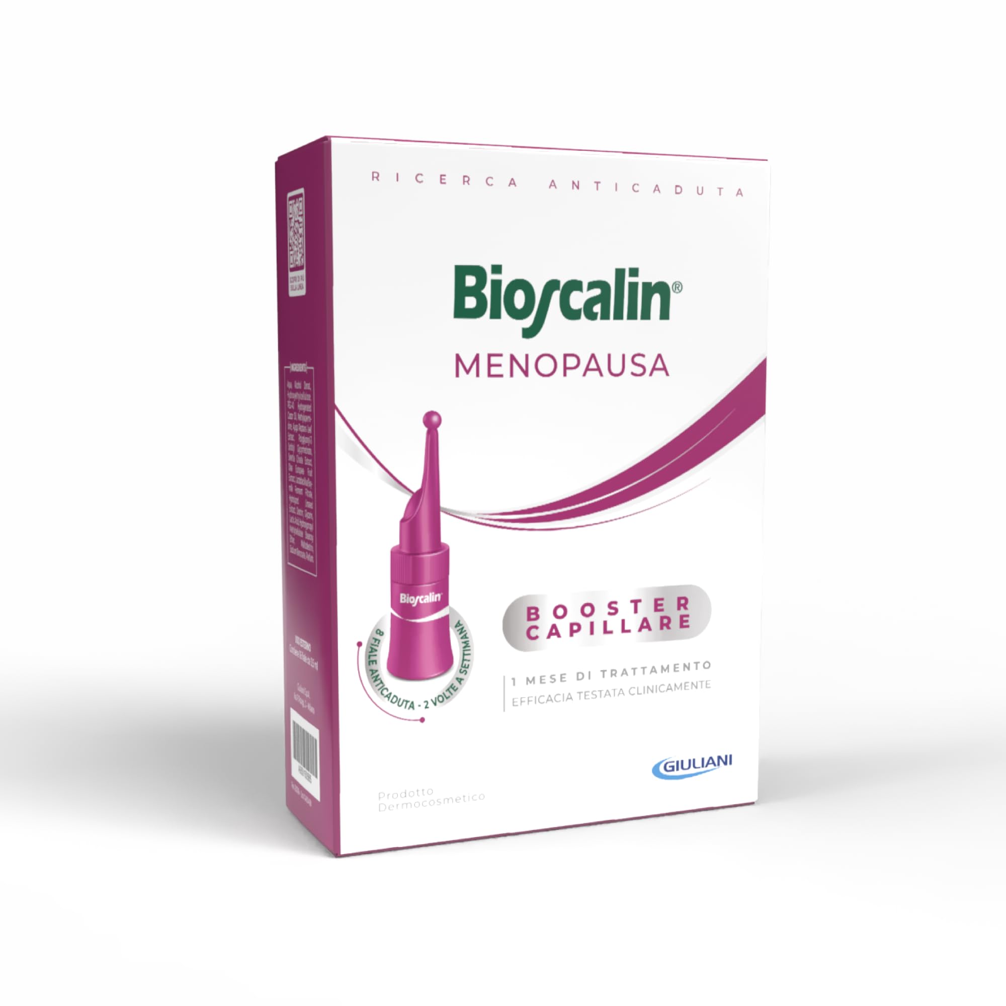 Bioscalin MENOPAUSA Fiale Anticaduta Trattamento Ridensificante, Booster Capillare, Forza Capelli, Azione Anti-ingrigimento, Trattamento 2 Mesi per Donna, 16 Fiale