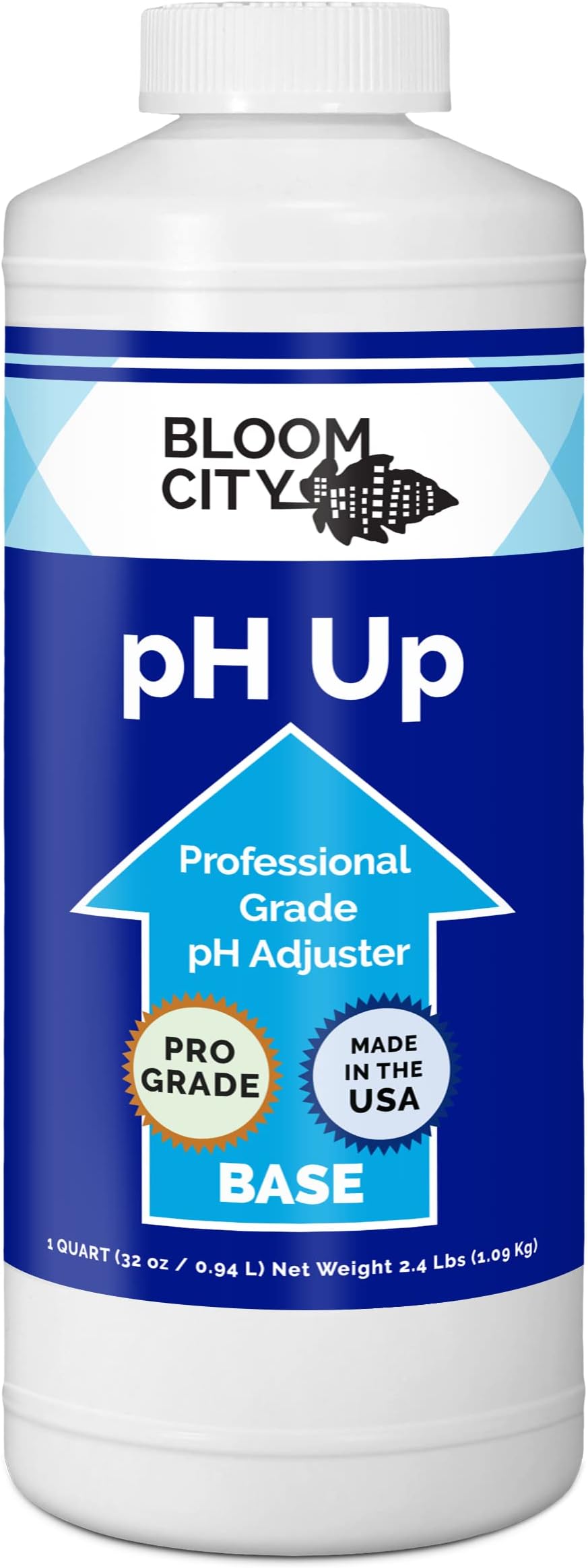 Bloom City Professional pH Up Liquid Fertilizer, Quart (32 oz)