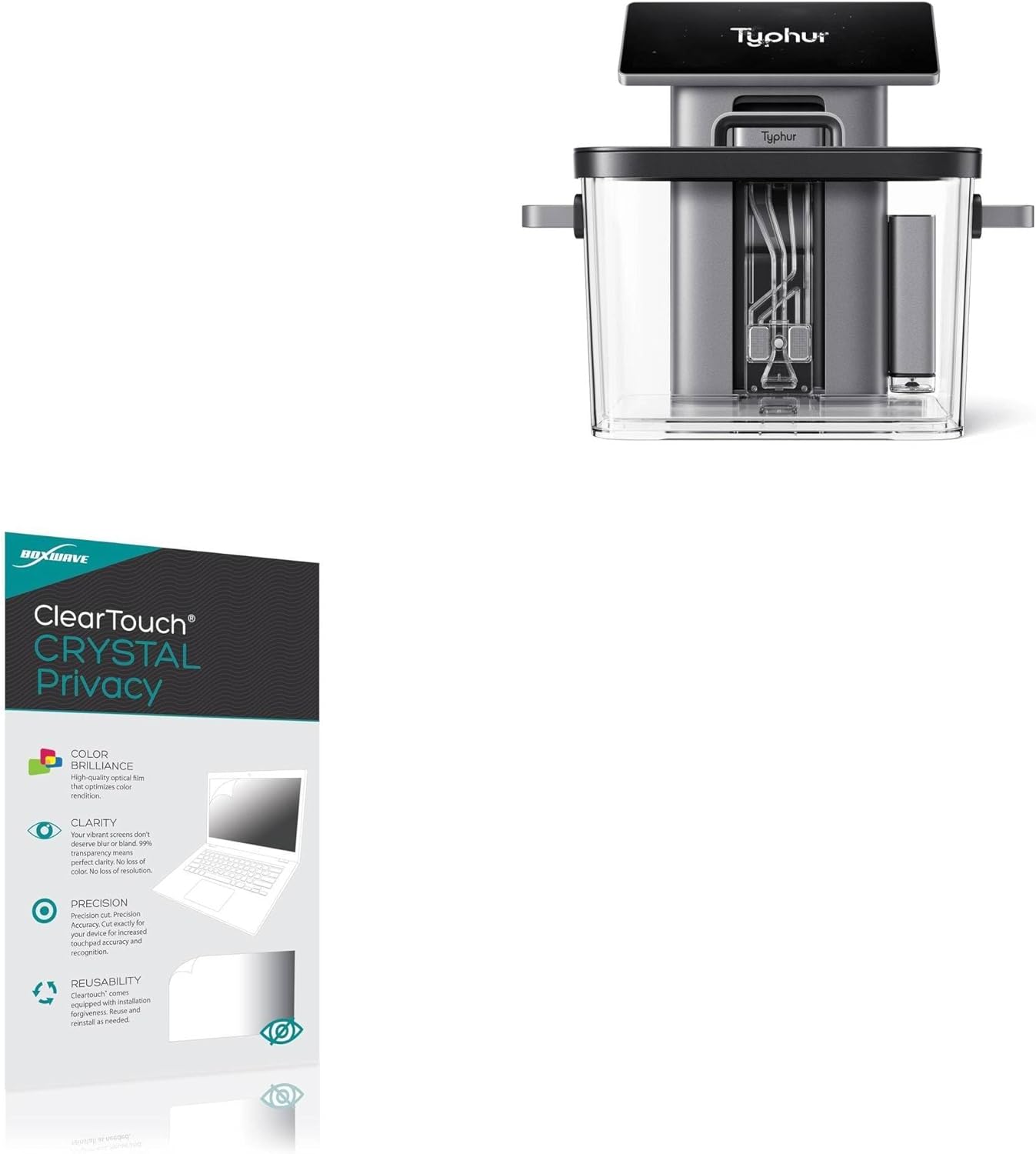 BoxWave Screen Protector Compatible with Typhur Sous Vide Station - ClearTouch Crystal Privacy (2-Pack), Privacy Screen Protector Flexible Film Clear