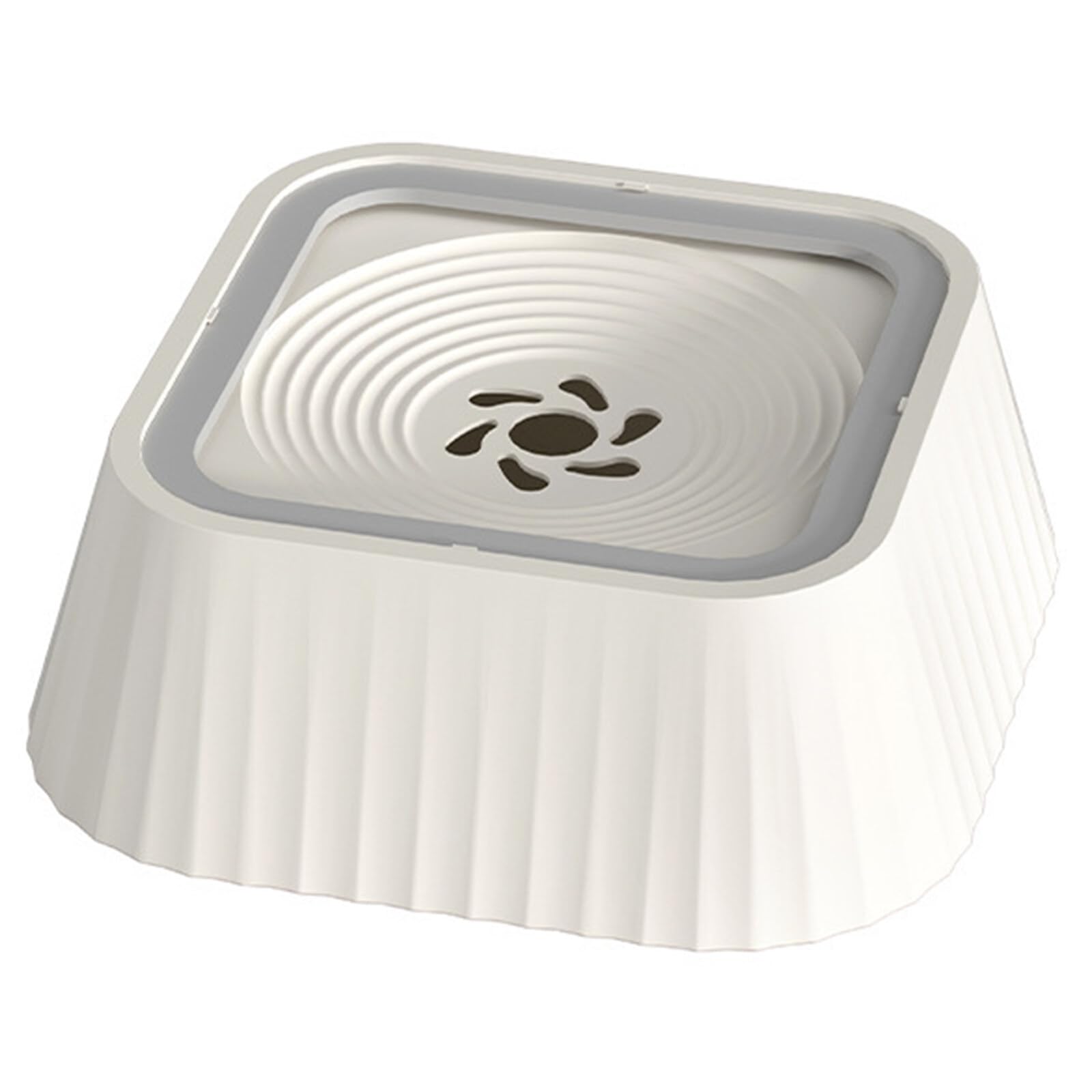 Hwtcjx Bebedero Perro Antigoteo, Bebedero Antigoteo Perro, Bebedero Gatos, Bebedero Perro, Flotante, Antivuelco, Antisalpicaduras, Capacidad de 1.3L, con Aro de Seguridad (Blanco)