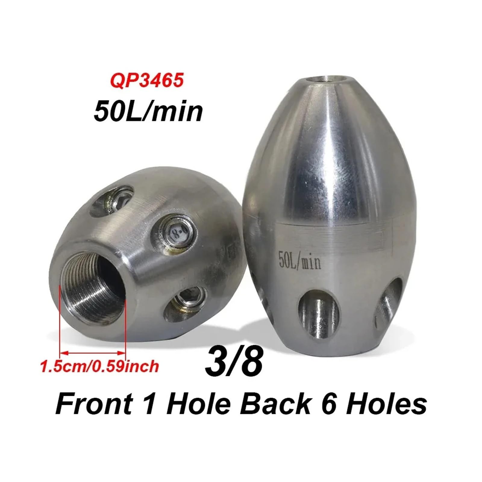 40-170L/min 3/8 Boquilla de rosca interna Limpieza de alta presión Orificio de cerámica 100-300Bar(40L)