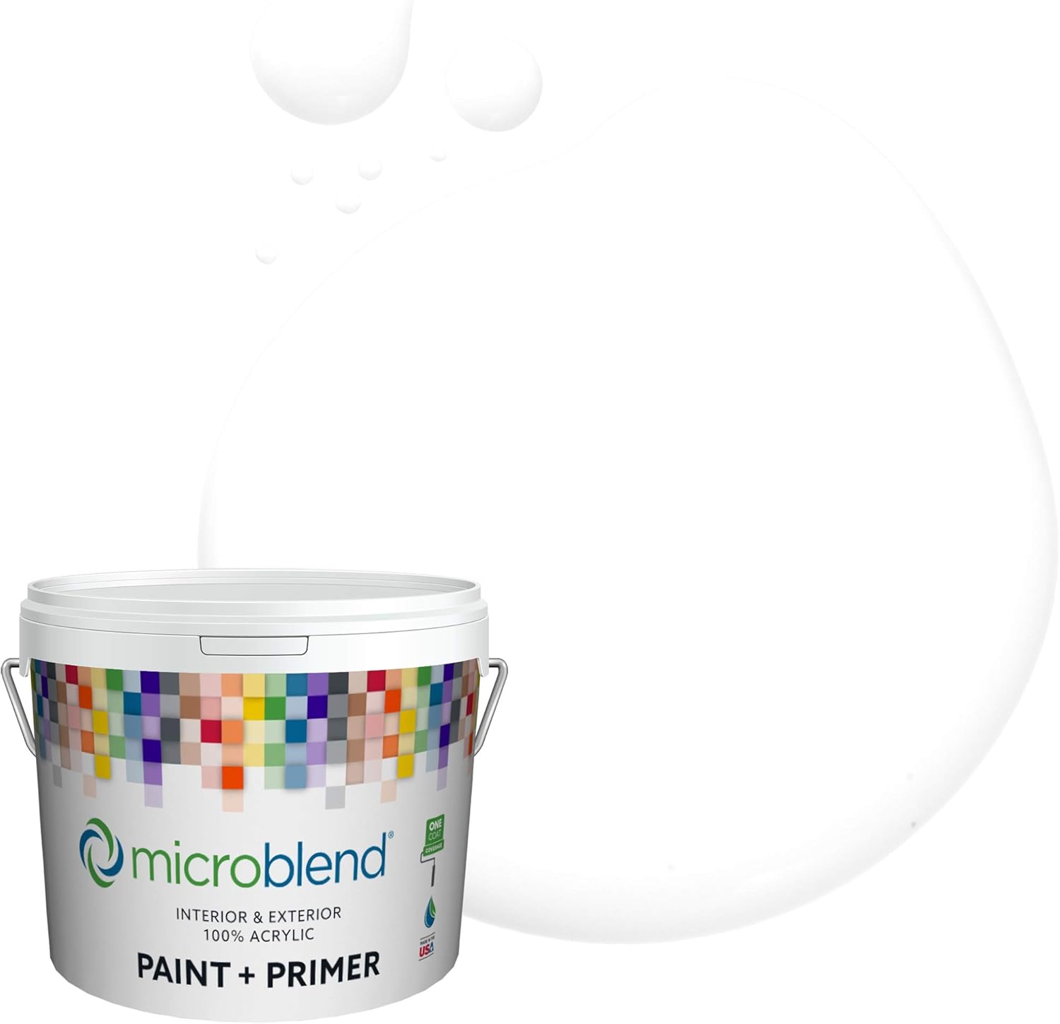 70% оƒƒ Evеrуthіng Microblend Interior Paint and Primer - White/White, Semi-gloss Sheen, 5 Gallon, Premium Quality, High Hide, Low VOC, Washable, Microblend Whites Family