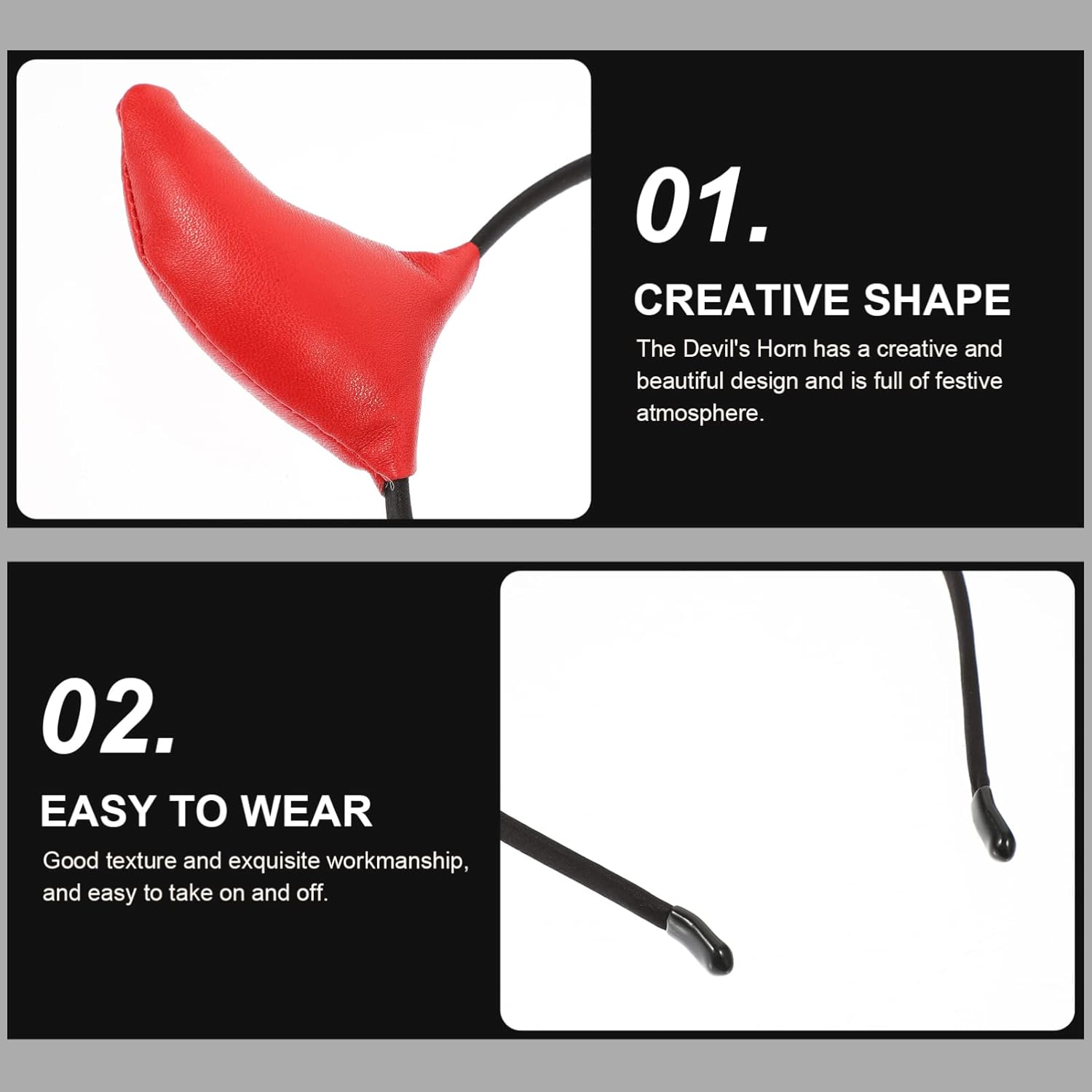 Red Devil Horn Headband Halloween Evil Costume Hair Hoop Headwear for Adult Performance Masquerade Holloween Costume Party Supplies - Image 8