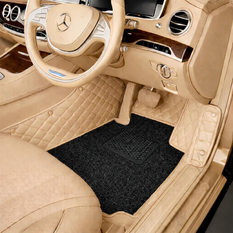Image of SARCHI Premium 7D Car Floor Mats ? Faux Leather Luxury Custom Fit Car Foot Mats with Grass Layer, Waterproof & Washable, Non-Slip Floor Tray Protection, Maruti Suzuki S-Cross Model (2012-2018)