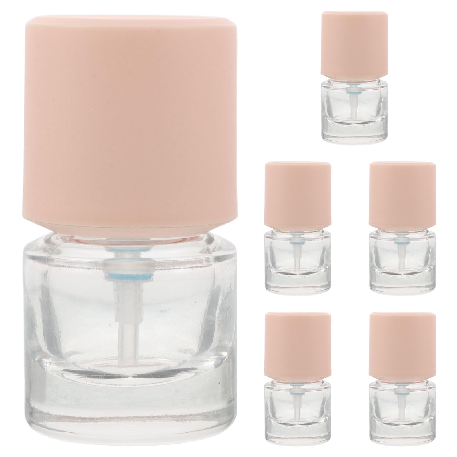 Gatuida 6 Botellas de Vidrio Reutilizables de 15 Ml con Dispensador de Bomba a Prueba de Fugas, Frascos Transparentes de Base Gruesa para Loción, Maquillaje y Viaje, Contenedores