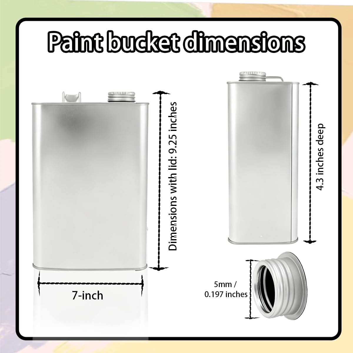 4 Pcs 1 Gallon Empty F-Style Metal Rectangular Solvent Can,128 fl. oz. Empty Steel Paint Storage Tin with Pull-Up Spout Secure Caps Unlined Can for Craft Paint,Automotive Coatings.