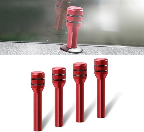 Miniatura 1 de 4 pomos de bloqueo de puerta de automóvil, 1.96 x 0.47 pulgadas, cubiertas de botones de bloqueo de puerta de aluminio, universales para la mayoría