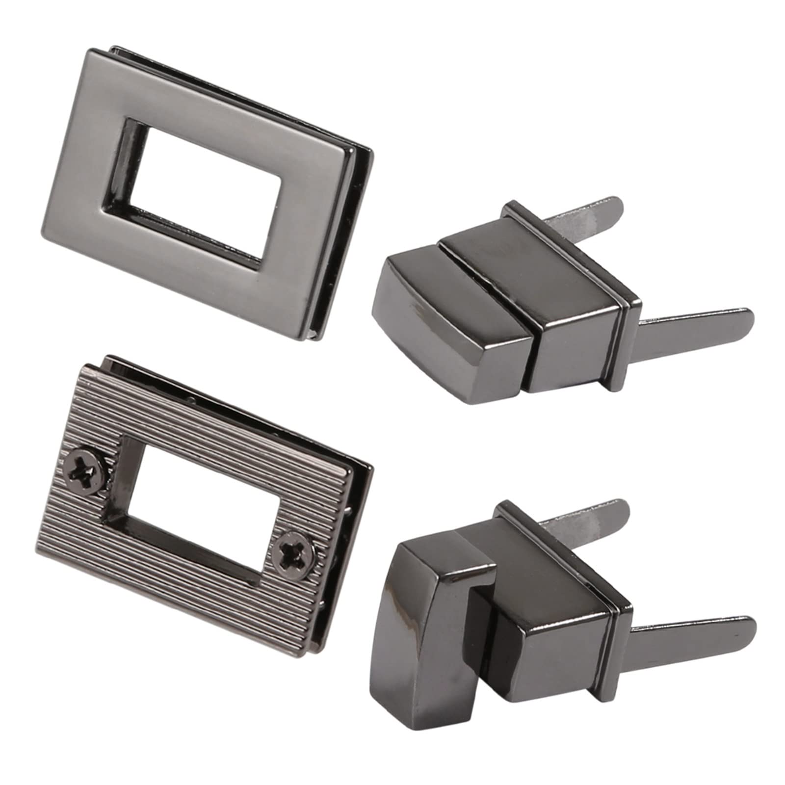 PVUVTNAHW 10PCS 2.6CM Metal Square Bag Turn Lock Twist Lock Clasp Leather Craft Handbag Shoulder Bag Purse(Gun)