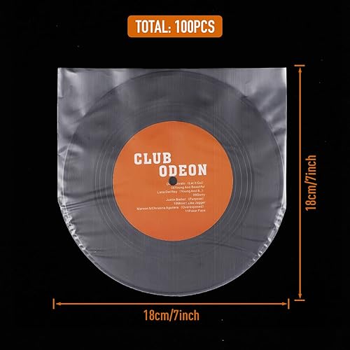 Vista 13 de Facmogu 100 fundas interiores antiestáticas LP de 10 pulgadas, fundas protectoras inferiores redondas con material antiestático de 0.003 in