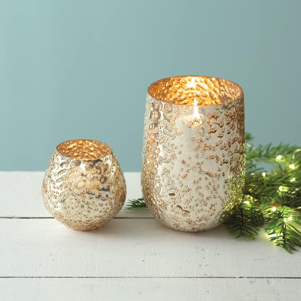 Aurelia Gold Mercury Glass Textured Vase