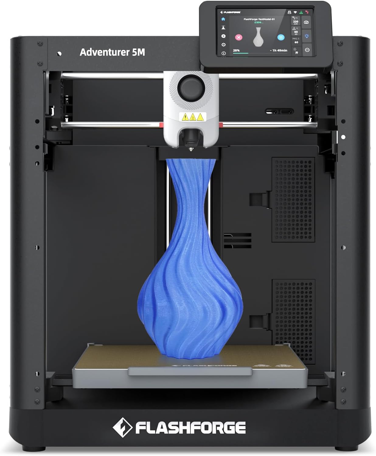 Flashforge Adventurer 5M 3D Printer with Flawless First Layer, Auto Leveling and Quick Release Nozzle,Max Speed 600mm/s,CoXY All-metal Structure,Build Volume:220 * 220 * 220mm,Support PLA/TPU/PETG