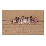Pingyongchang Healing Crystal Stone Beads Strand Card Bracelets Love Yourself/Believe You Can Good M