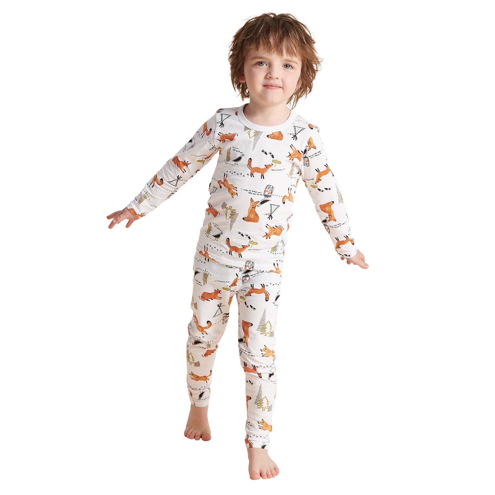 dorsill Children Girl's and Boys' Long-Sleeved Underwear Set Thermal Underwear Sets 3-14 Kids Base Layer Cotton Set