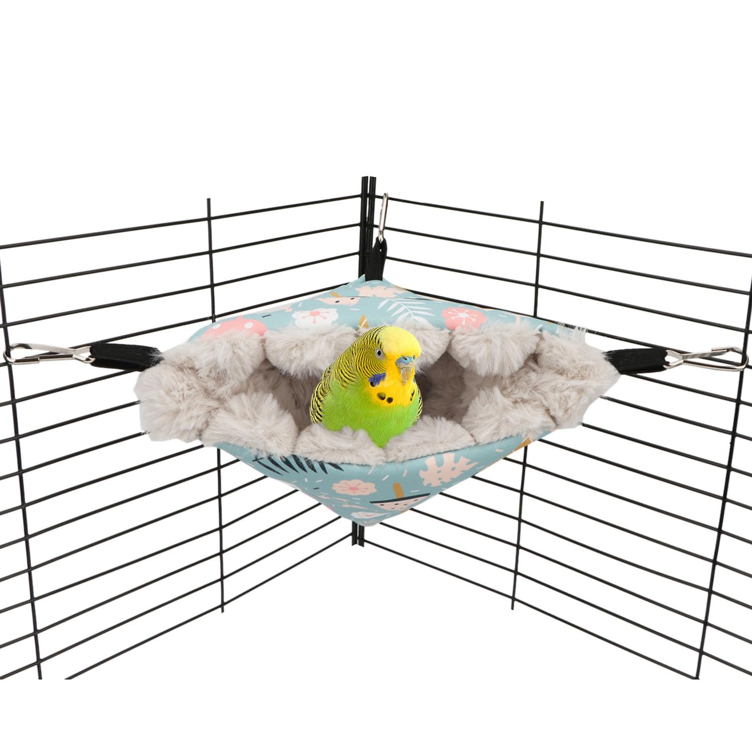Sponsored Ad - Wontee Bird Nest House Winter Warm Hanging Hammock Bird Bed Snuggle Hut for Parakeets Budgies Caique Conures Cockatiels (Small, Blue)