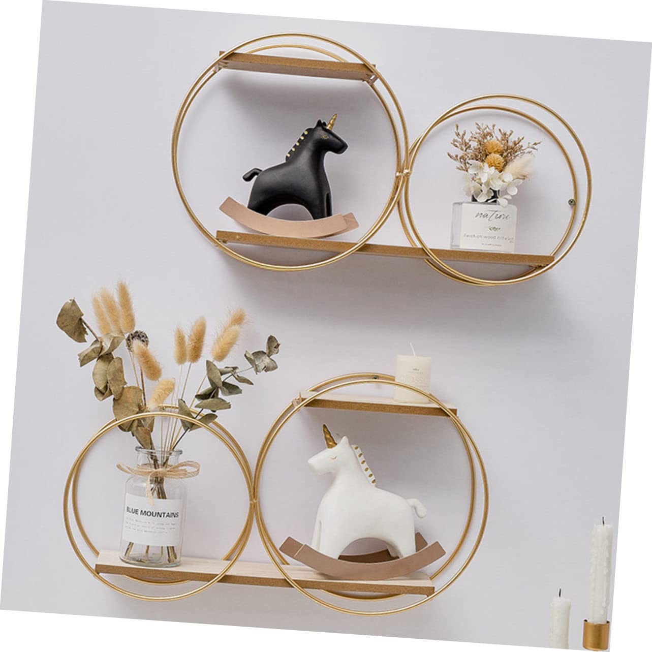 ABOOFAN 1pezzi Cesto Portaoggetti in Scaffale Sospeso in Ferro Scaffale per Opere d Arte da Parete Cestino Portaoggetti da Appendere Design Creativo e Chic