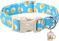 Vista 19 de MR. CHUBBYFACE - Collar de perro de primavera y verano, lindos collares de perro de limón verde, ajustable, duradero, suave, de tela natural