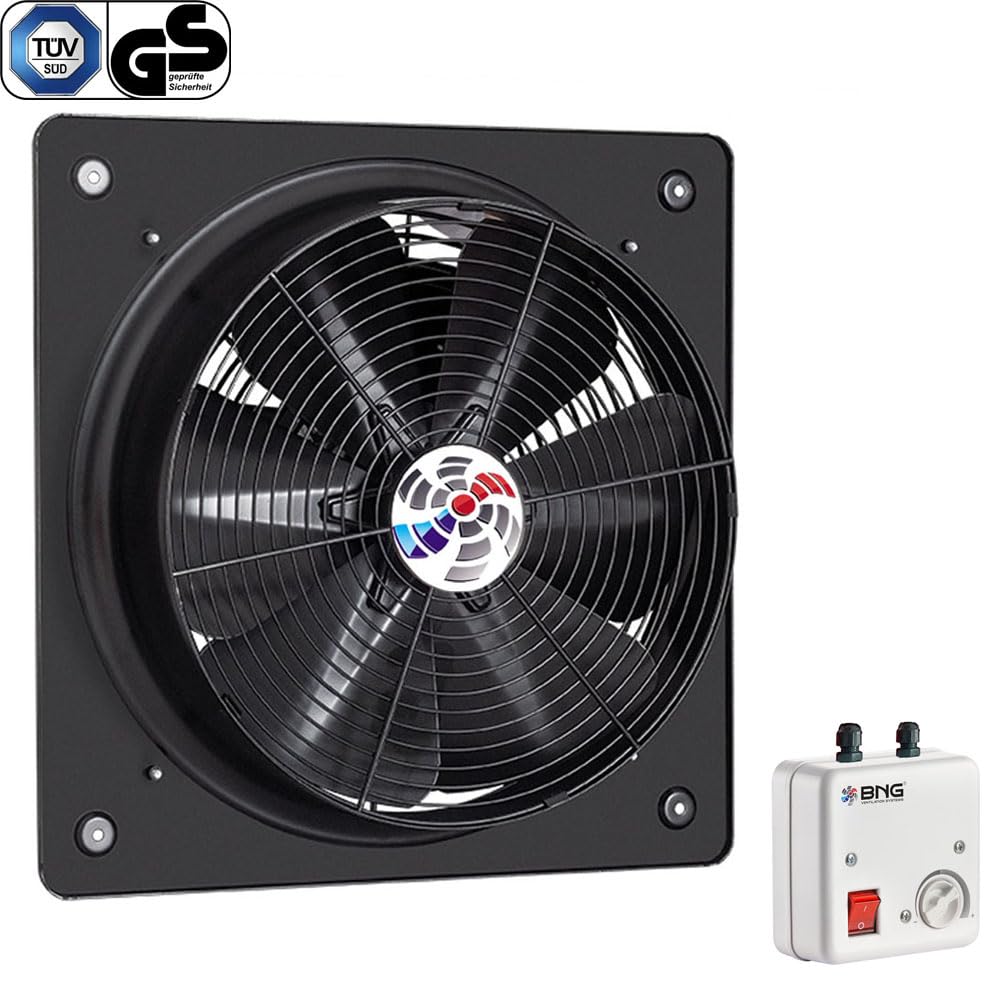 BSMS, ventilatore assiale da 230 V, ventilatore da parete e finestra, ventilatore da parete assiale, ventilatore da parete con regolatore di velocità 5 A (600)