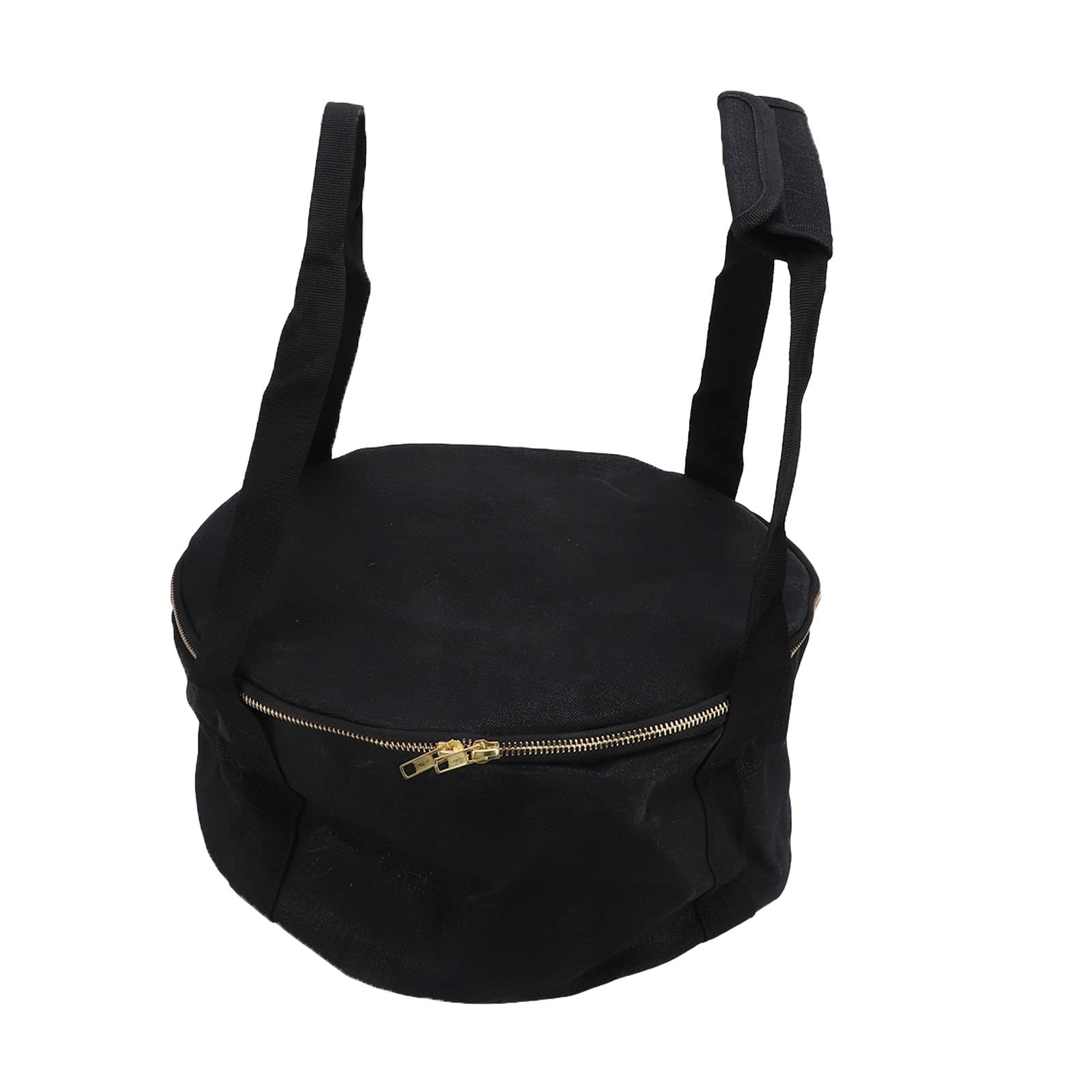 Dutch Pot Storage Bag Dustproof Canvas Zipper Design Heavy Duty Dutch Oven Carrying Bag for Cookware Frying Pans Utensils Camping(Black)