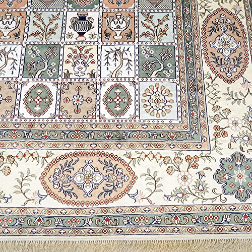 Yilong 8'X10' Antique Rug Silk Persian Carpet Classic Garden Season Handmade Rugs #TOP2