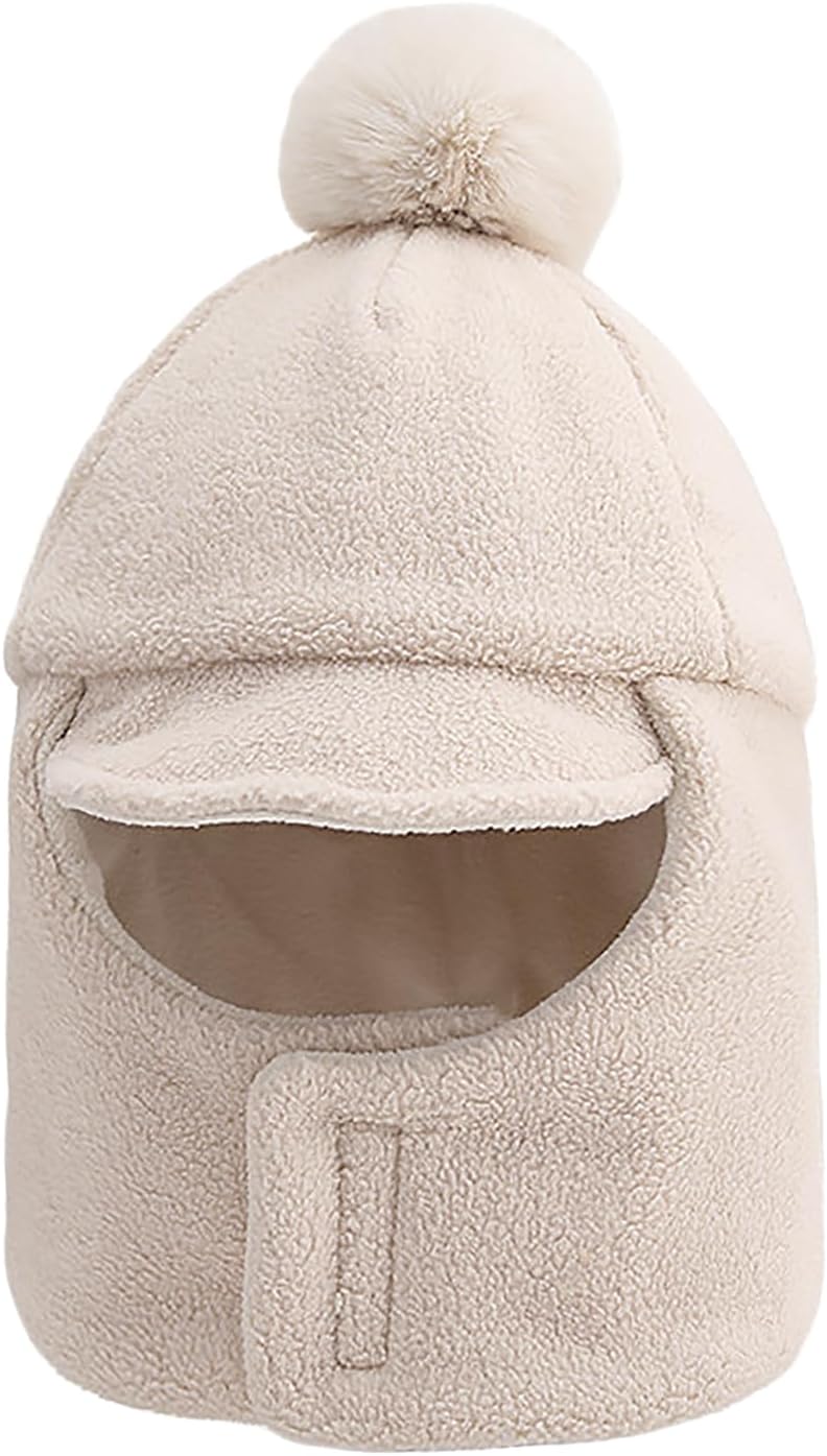 Kids Winter Trapper Hat with Neck Warmer, Windproof Ski Hat with Pom Pom Hooded Ear Flaps for Toddler Boys Girls 2-6 Years - Image 3