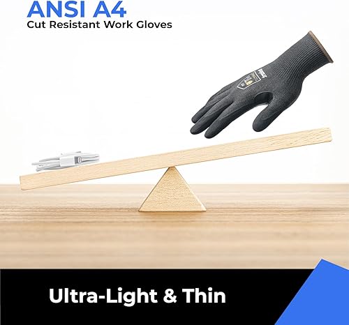 Miniatura 2 de Guantes de trabajo ultrafinos y ligeros resistentes a los cortes con agarre, guantes de seguridad de enfriamiento para pesca, tallado en madera,