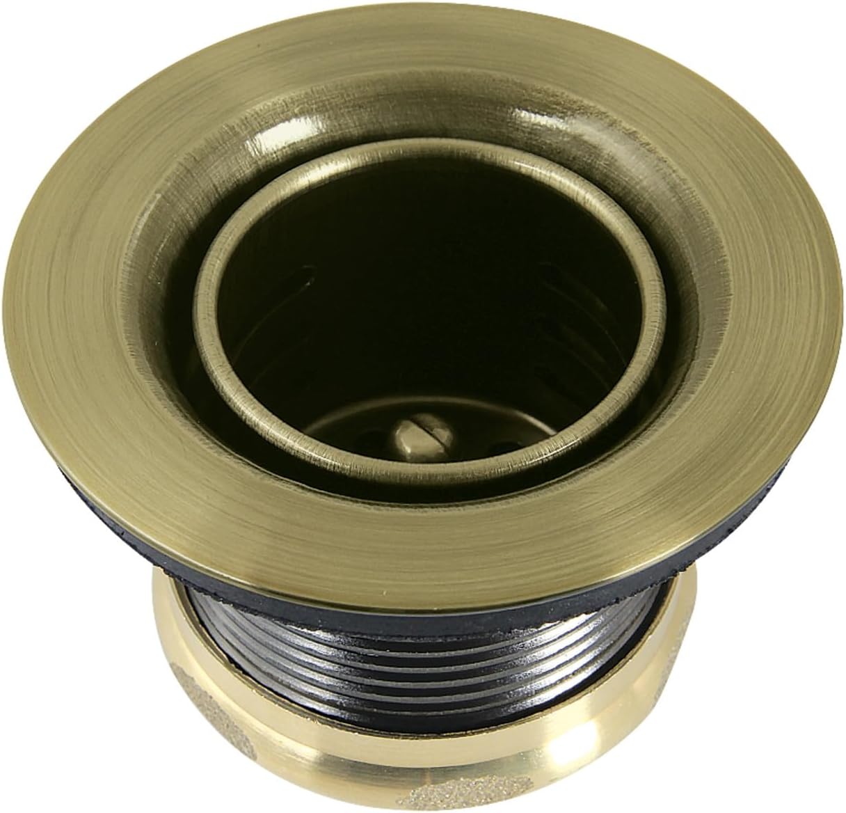 Kingston Brass K451BAB Portland Stainless Steel Bar Sink Basket Strainer, Antique Brass