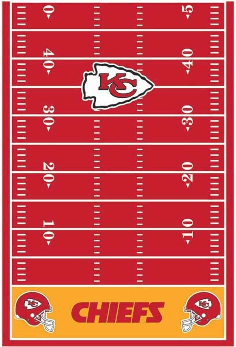 Kansas City Chiefs All Over Print Plastic Table Cover 54" x 96" (1 Pc.) Vibrant