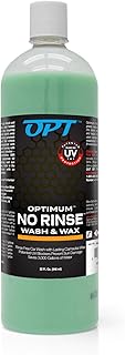 Optimum No Rinse Wash and Wax – Rinseless Car Wash Formulated with Carnauba Wax with UV Protection - For Cars, RVs, Trucks, Motorcycles and more (32 Oz)
