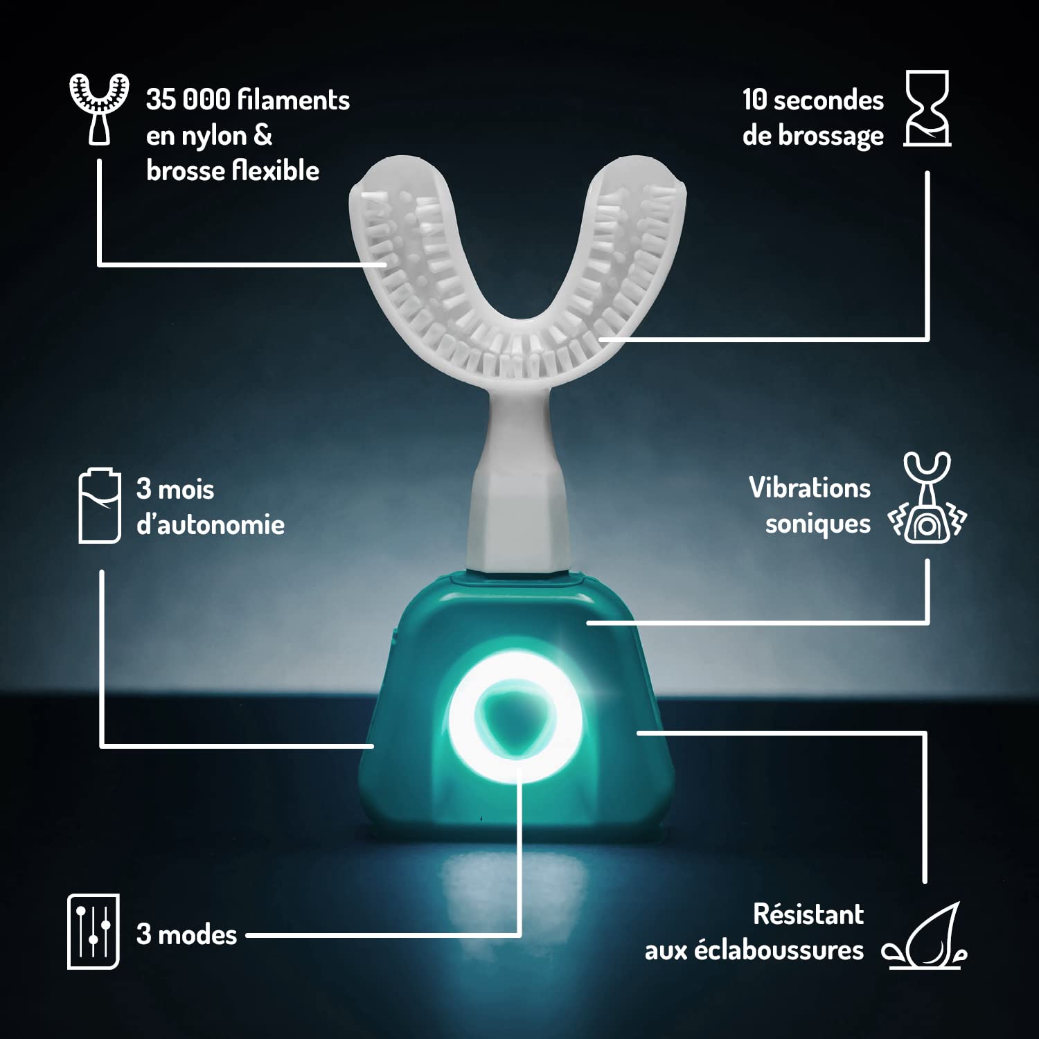 Y-Brush - Spazzolino da denti per bambini elettrico - Spazzolino a Y - 3 mesi di autonomia - Pacchetto Premium Bambino