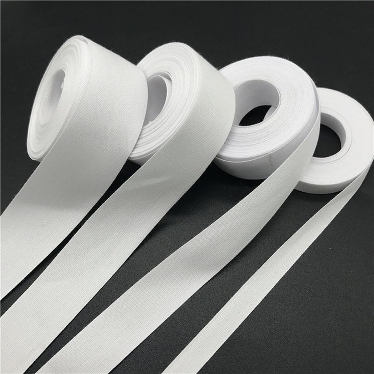 100 yardas 10/15/20/25/30/35 mm correas de algodón bolsa cinturón cintas con etiquetas cinta de coser encuadernación al bies manualidades DIY-WHITE-50MMX100YARD