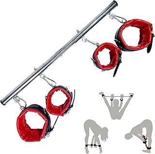 Spreader Bar Sex Toys BDSM Bondage Restraints,Sex Furniture Restraints Kit with Leather Handcuffs Ankle Cuffs for Couples Adults SM Games Sex Play Adjustable and Detachable