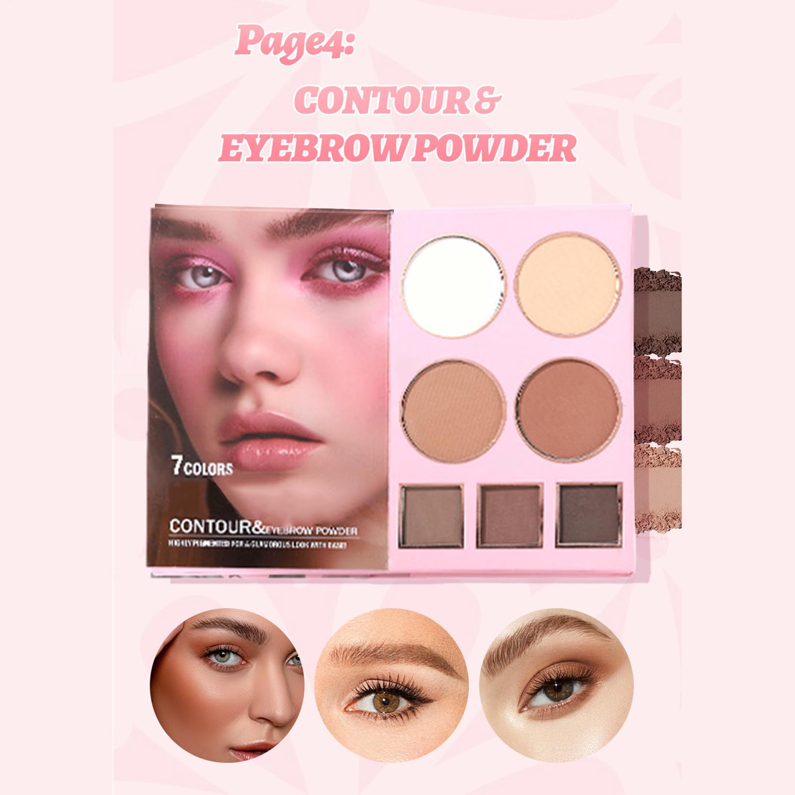 Palette per il Trucco - Illuminante a 6 Colori,Palette di Ombretti in Stile Libro con 24 Colori,Per il Trucco, gli Appuntamenti, i Viaggi, la Bellezza, le Feste, l'Uso Quotidiano e Palcoscenico