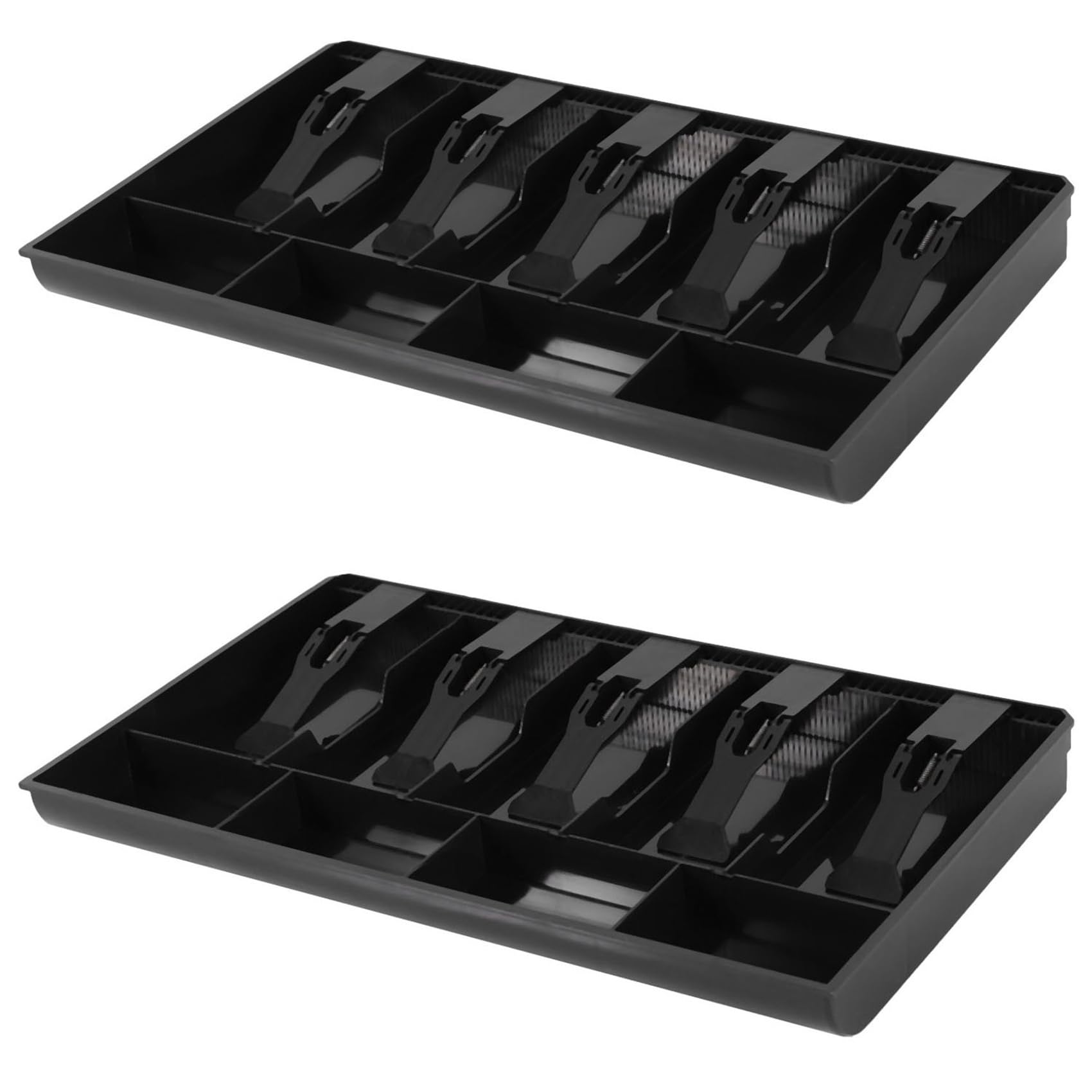 Hndhbfgrt 2X Money Cash Coin Register Insert Tray Replacement Cashier Drawer Storage Cash Register Tray Box Classify Store Black