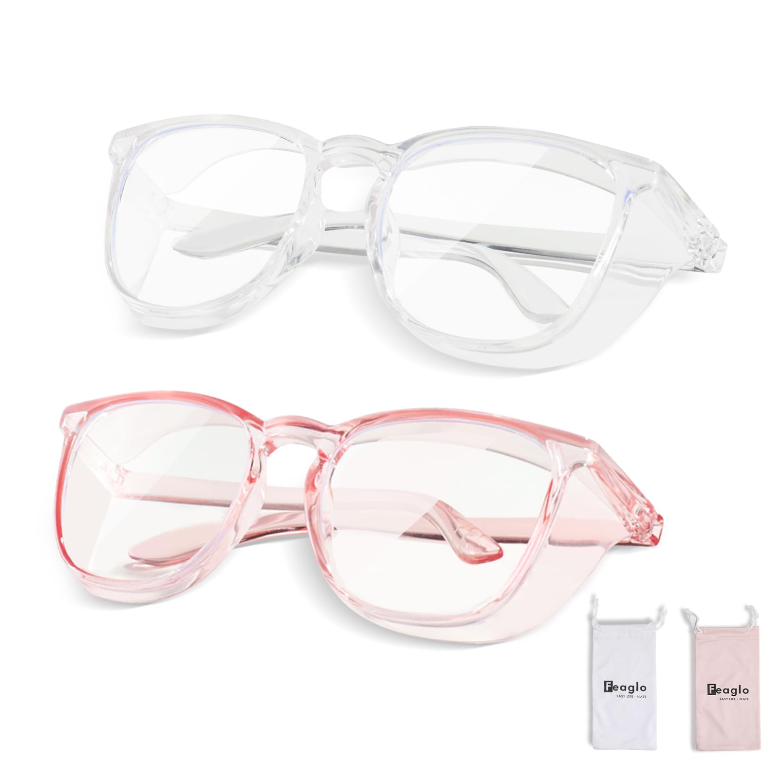 Feaglo Safety Glasses, Anti Fog Safety Goggles for Women Men, Blue Light Blocking Stylish Eye Protection Glasses Side Shield — Amazon image 12